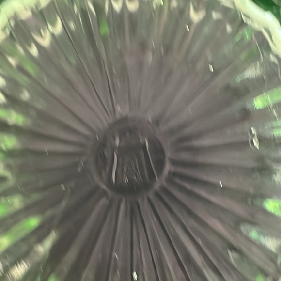 4 pieces of green depression glass.